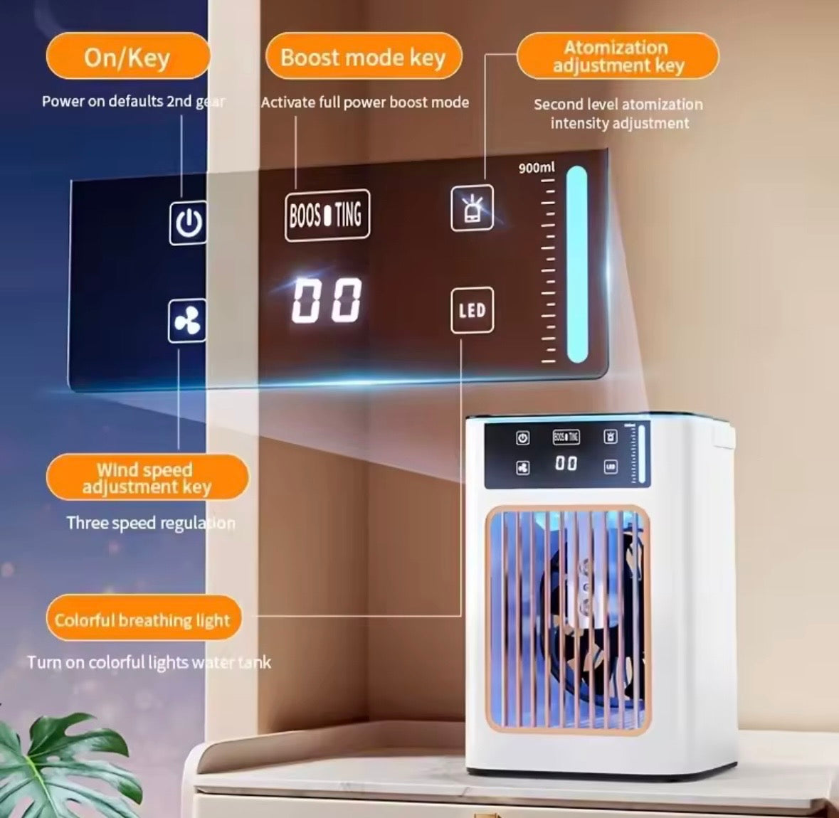 New Upgraded Turbocharged Portable Air Conditioner Fan