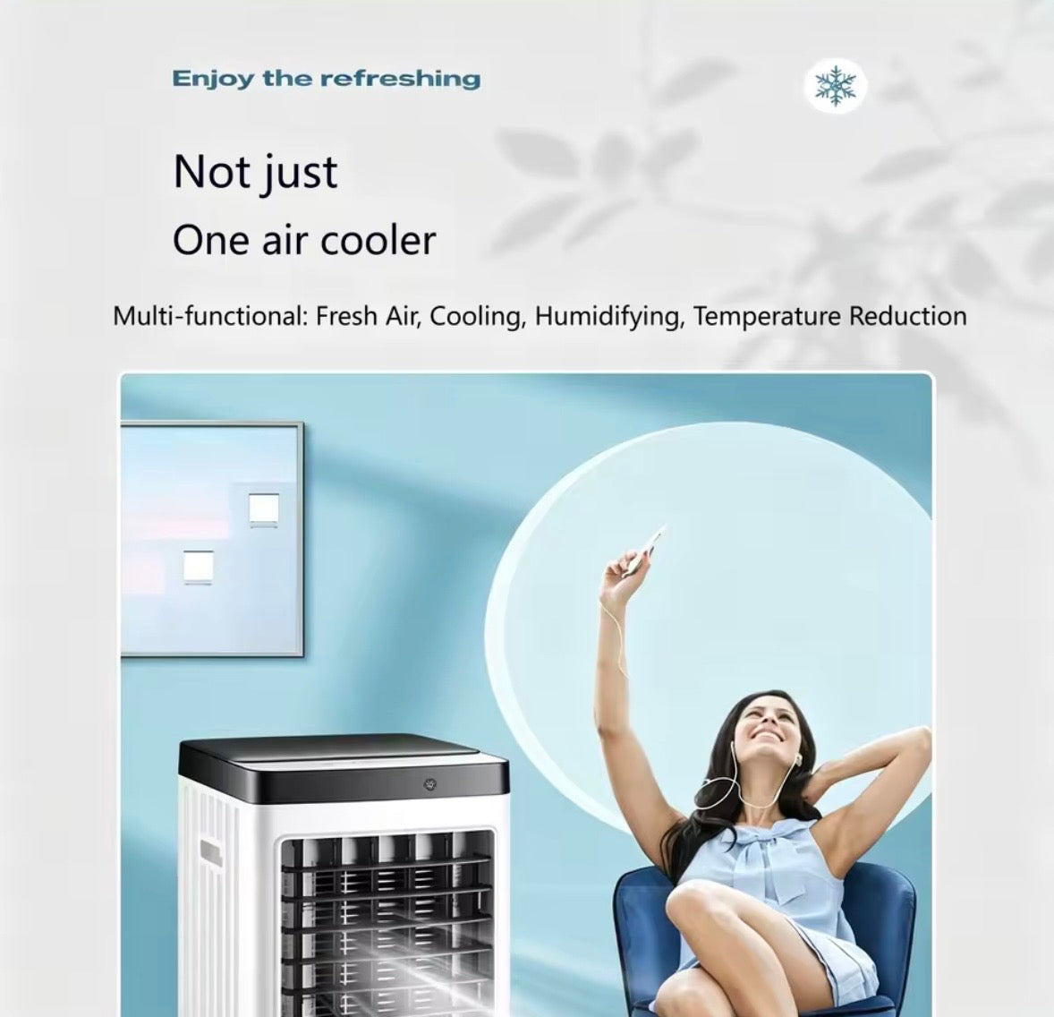 Portable Evaporative Air Cooler 10L Water Tank Remote Control 3-in-1