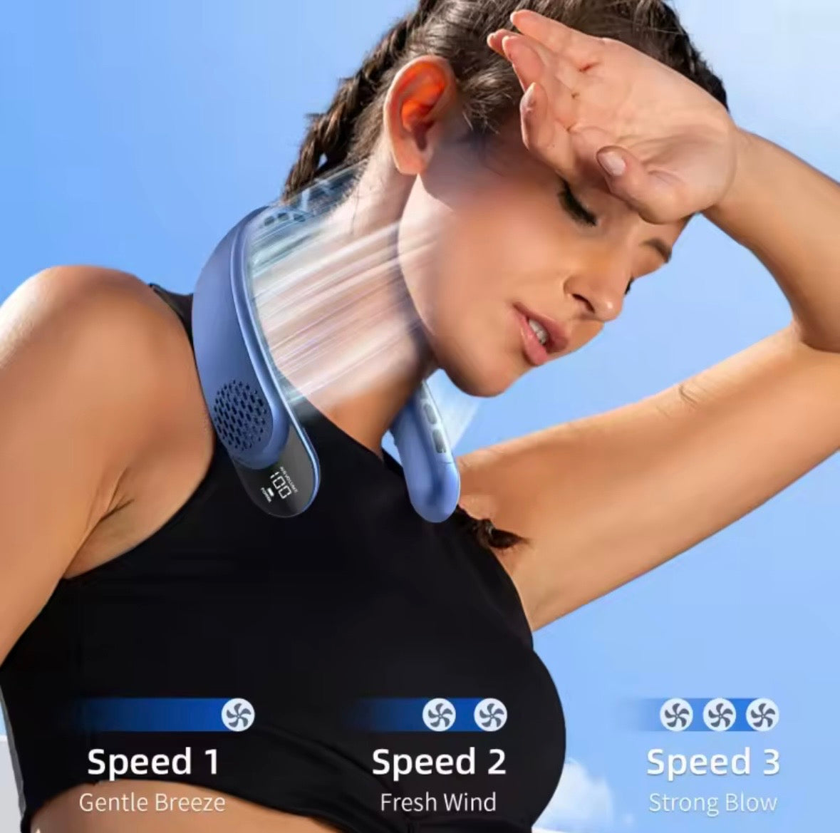 Hanging Neck Fan Digital Display