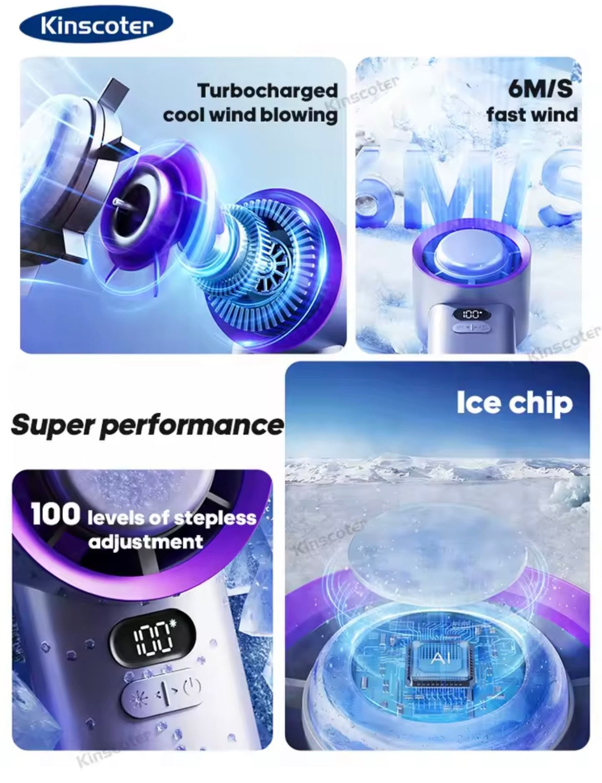KINSCOTER Portable Handheld Turbo Fan