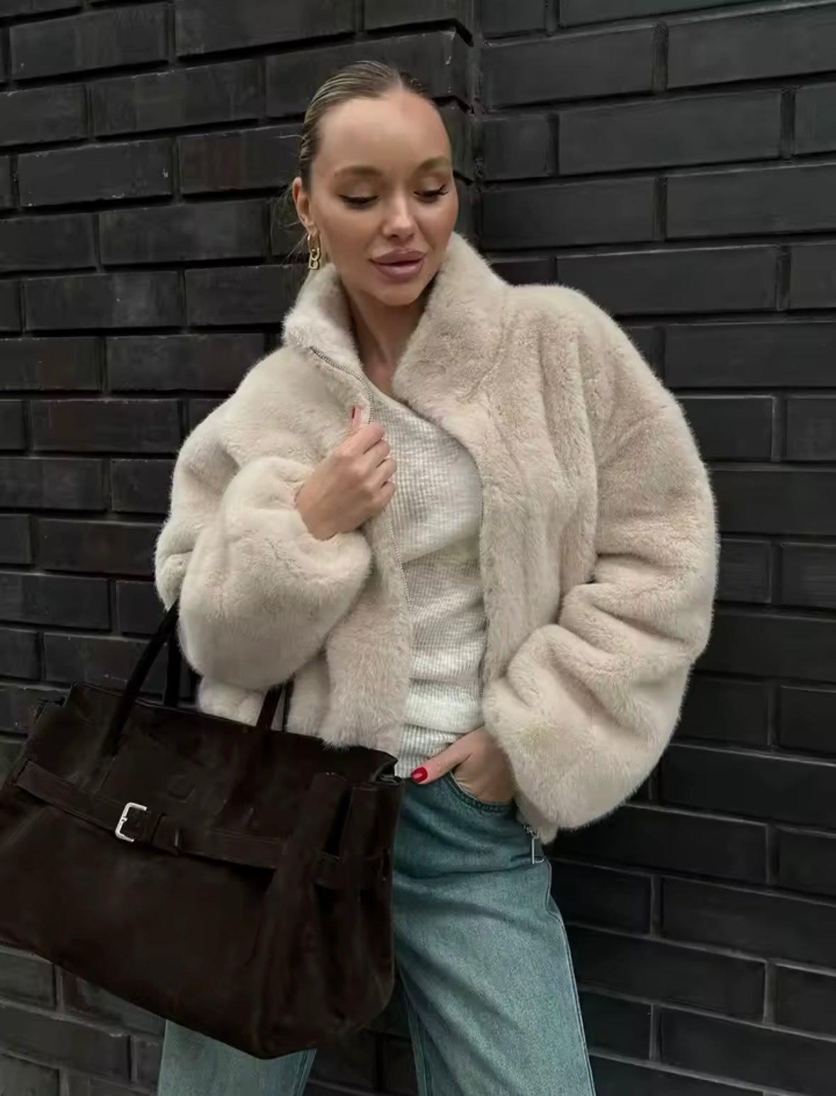 Women Autumn Winter Plush Coat