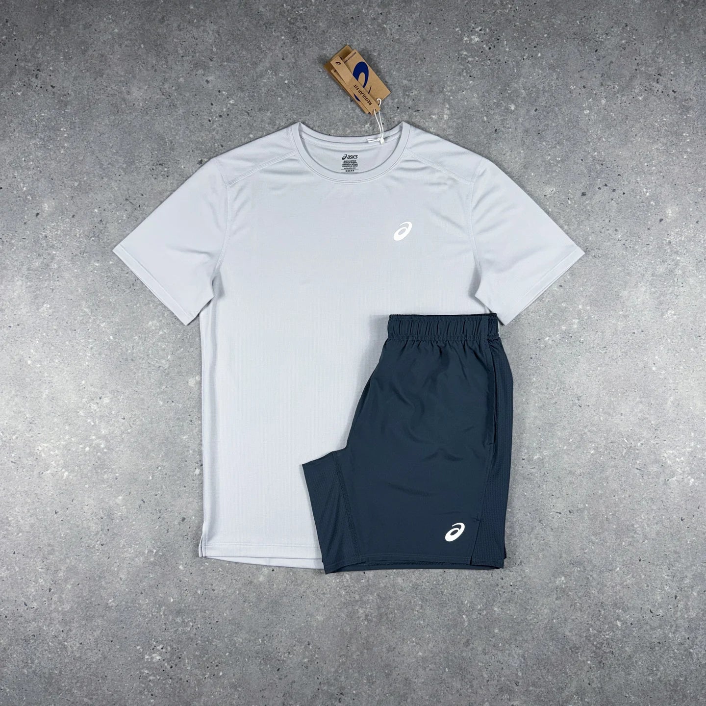 ASICS CORE T-SHIRT SHORTS SET CLOUD WHITE/GREY