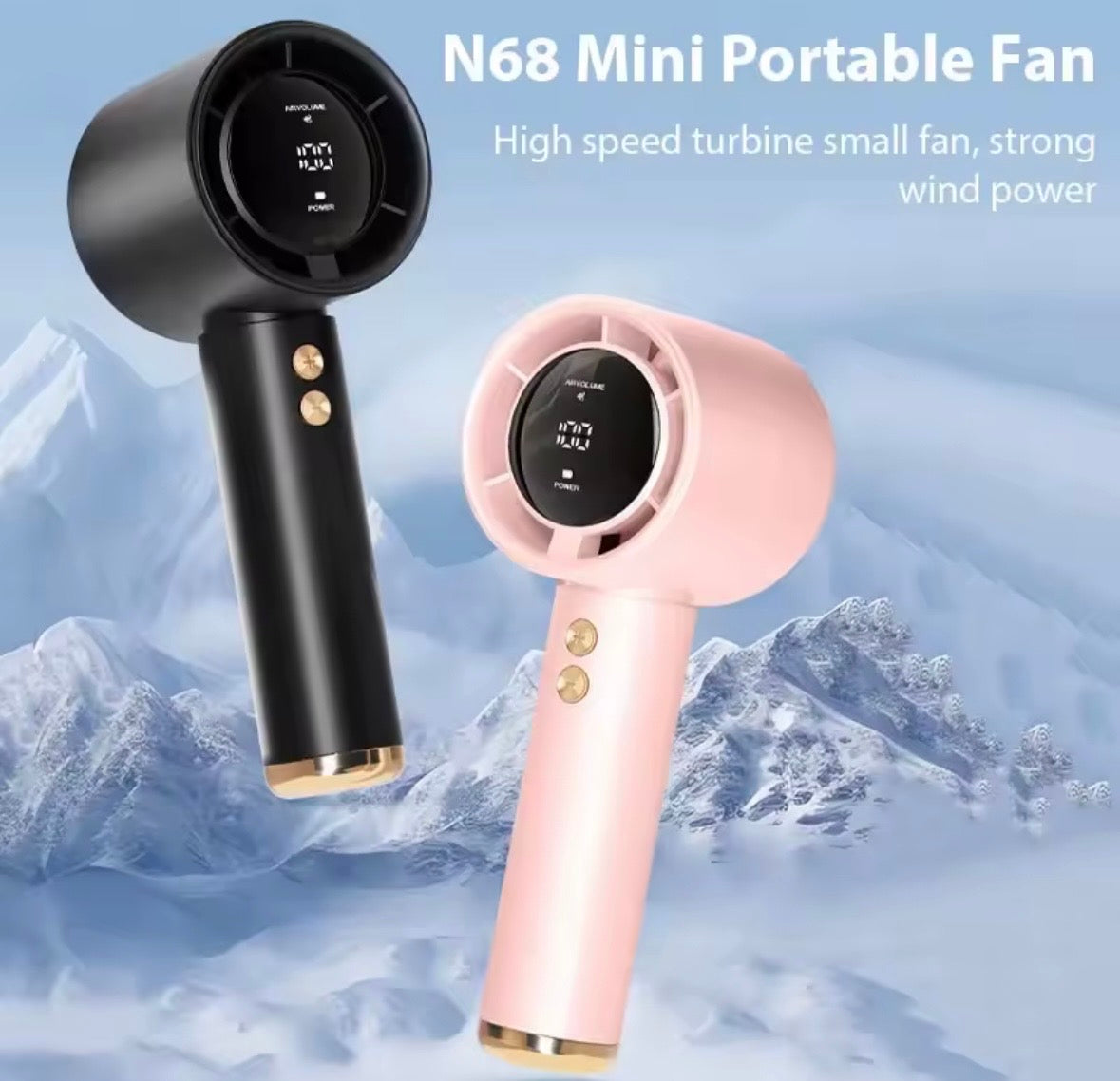 Portable Handheld Turbo Fan Air Cooler LED