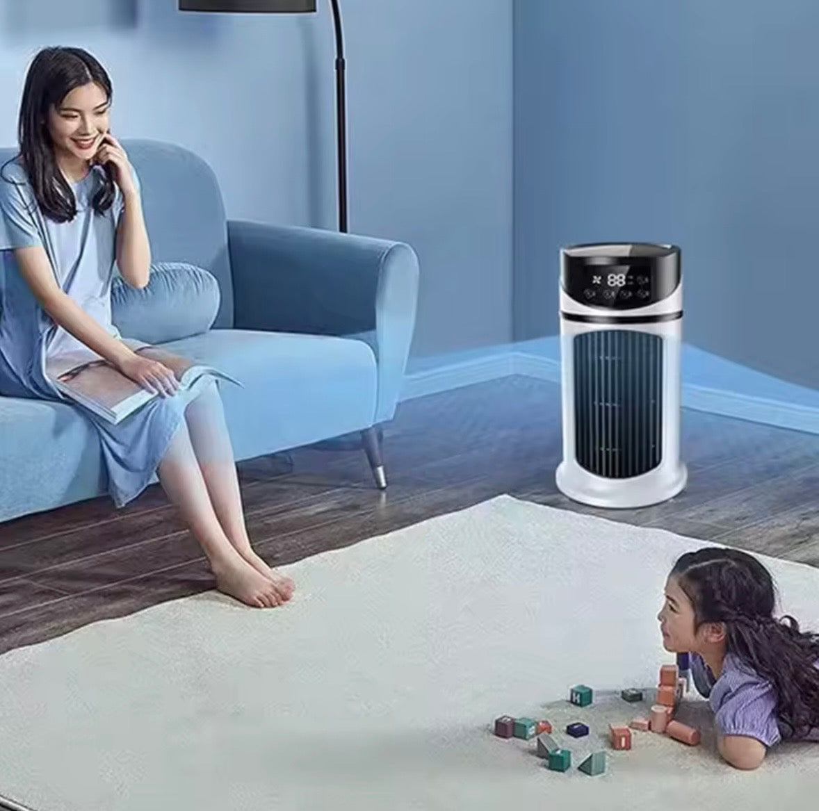 Portable Air Conditioner 6 Speed Evaporative Air Cooling Fan Blower